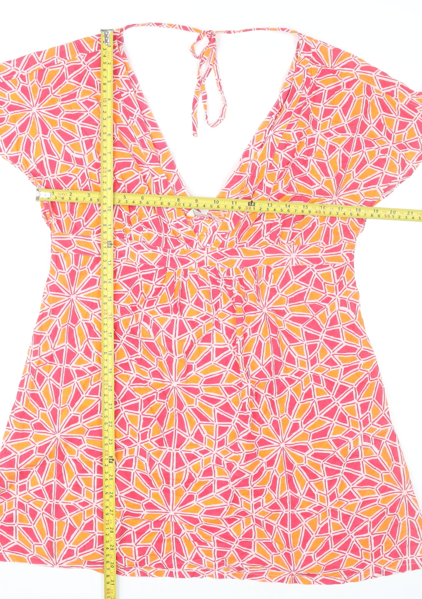 Marks and Spencer Women’s Pink Orange Geometric Mini Dress Size 12
