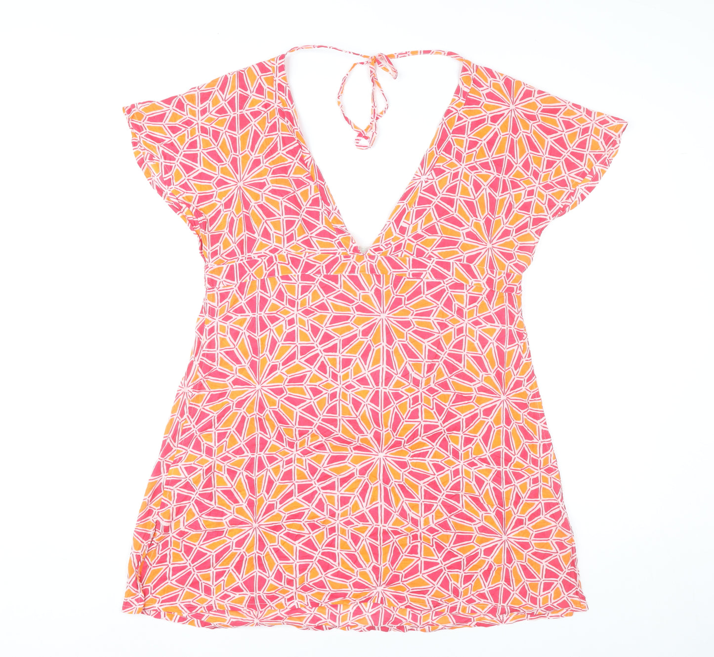 Marks and Spencer Women’s Pink Orange Geometric Mini Dress Size 12