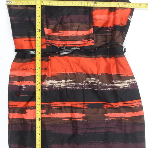 M&Co Women’s Multicoloured Stripe Sheath Dress Size 12 Sleeveless