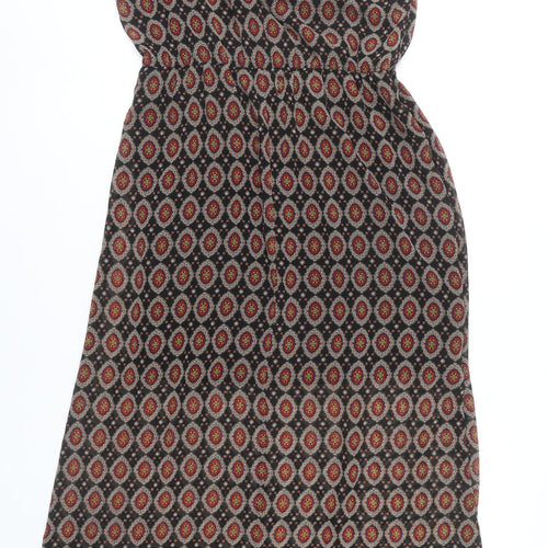 Miss Selfridge Womens Black Geometric Midi Dress Size 10 Sleeveless