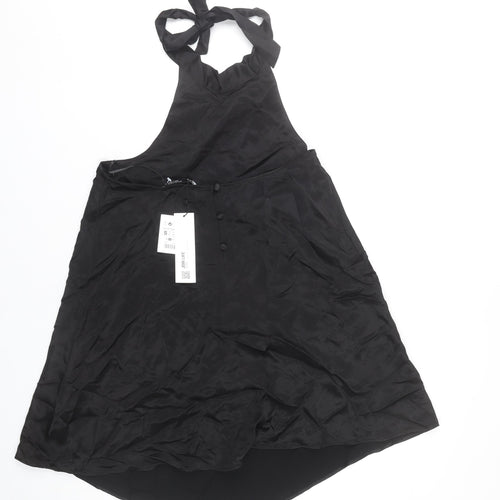 Zara Women’s Black Halter A-Line Dress Size 8 Viscose Knee Length