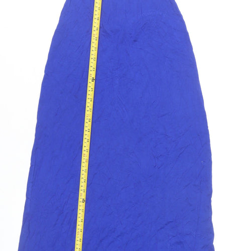 Boohoo Women’s Blue Maxi Dress Size 8 Sleeveless V-Neck Stretch