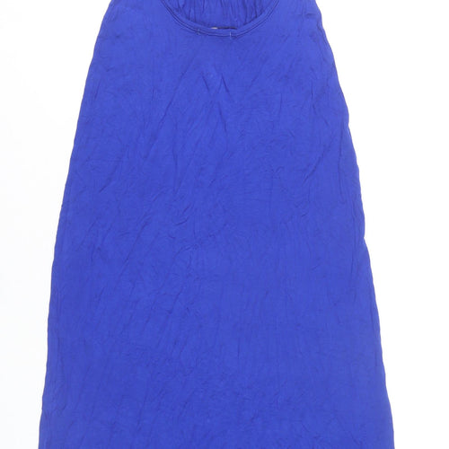 Boohoo Women’s Blue Maxi Dress Size 8 Sleeveless V-Neck Stretch