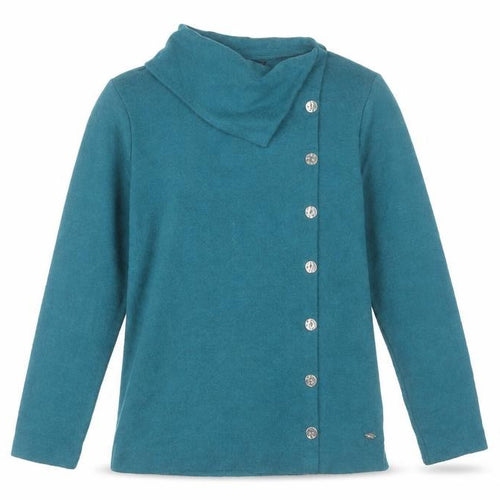 TIGI Womens Green Cowl Neck Button Cardigan Jumper Size 10