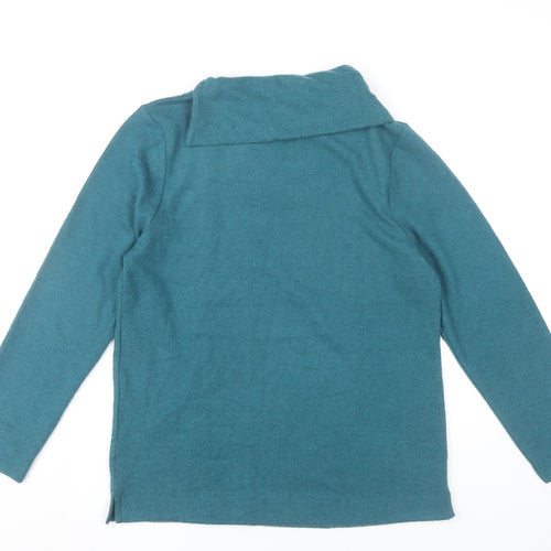 TIGI Womens Green Cowl Neck Button Cardigan Jumper Size 10