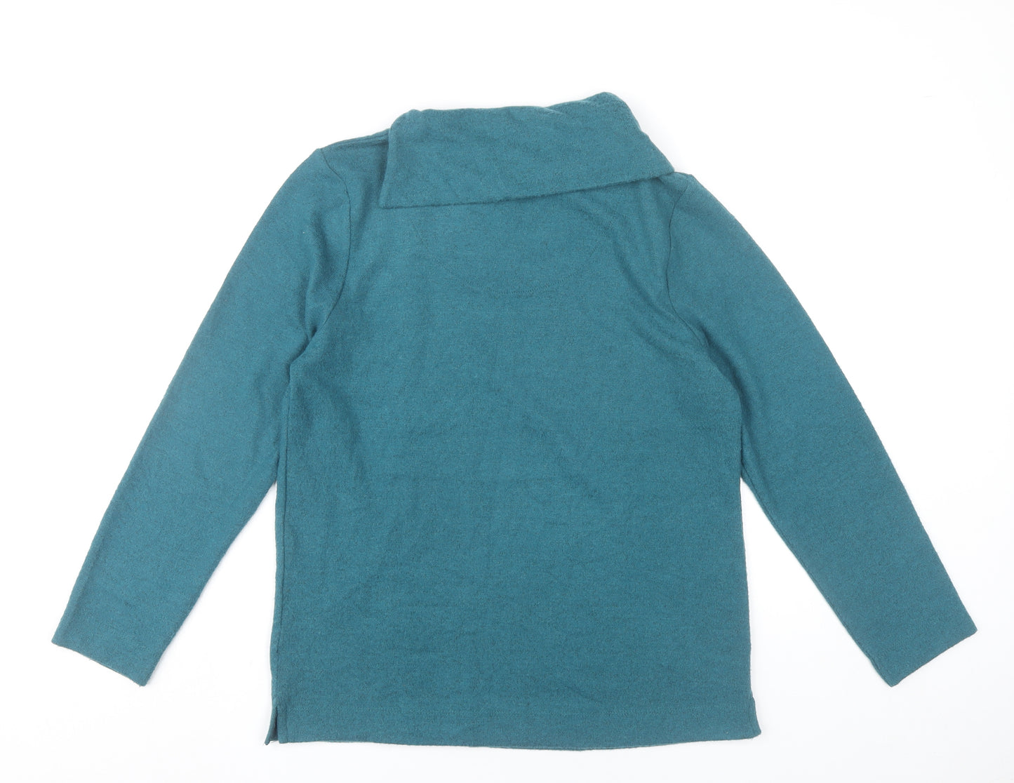 TIGI Womens Green Cowl Neck Button Cardigan Jumper Size 10
