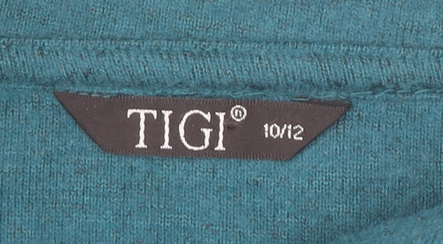 TIGI Womens Green Cowl Neck Button Cardigan Jumper Size 10