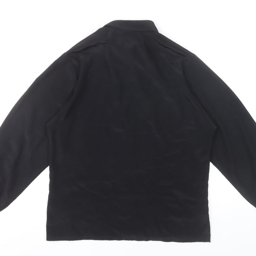 Precis Womens Black Size 8 Long Sleeve Collared Blouse