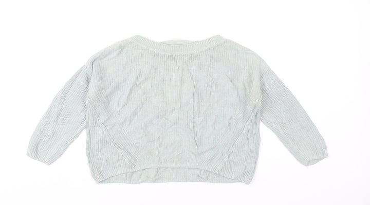 Express Women’s Grey Knit Pullover Jumper Size S Long Sleeve