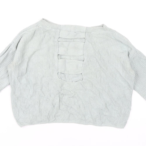 Express Women’s Grey Knit Pullover Jumper Size S Long Sleeve