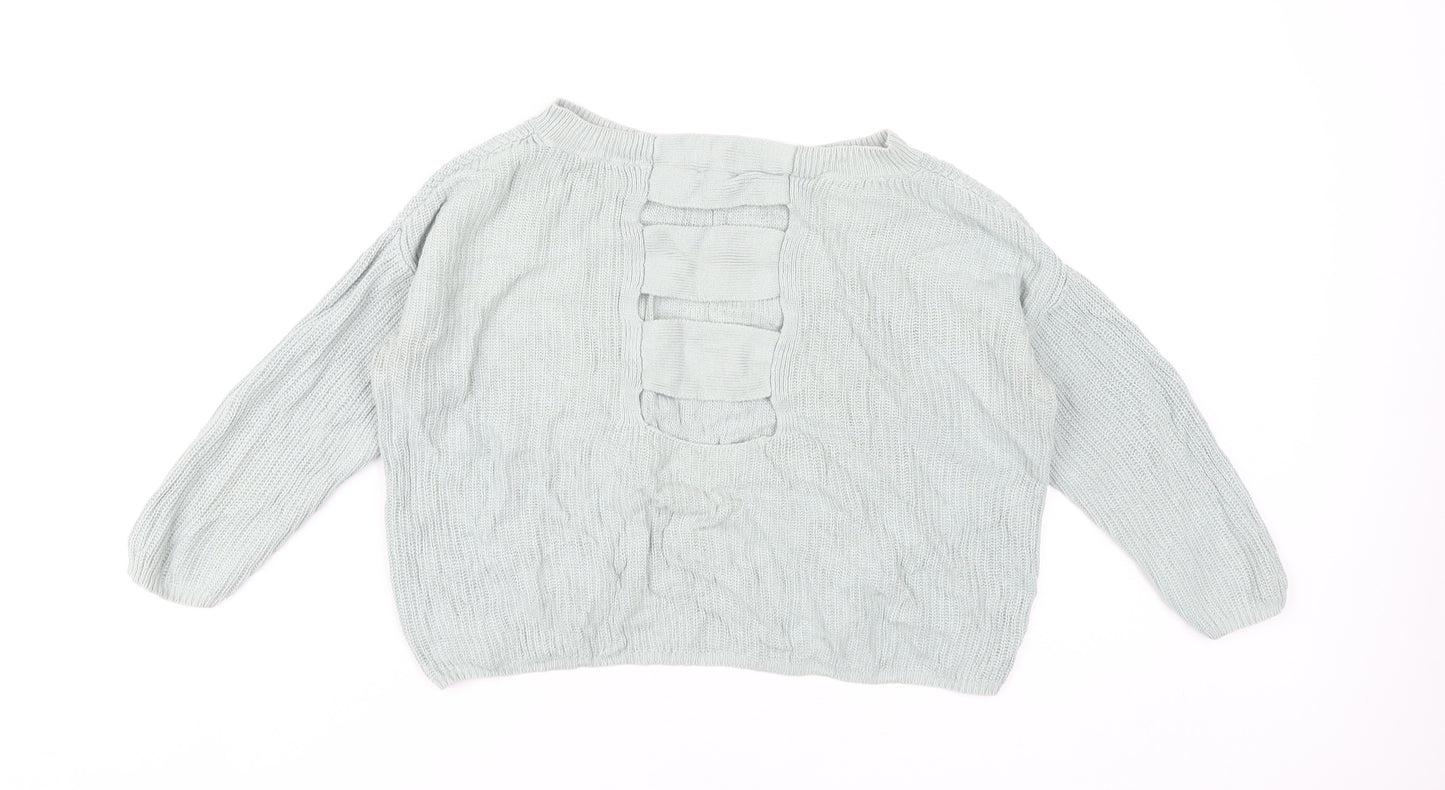 Express Women’s Grey Knit Pullover Jumper Size S Long Sleeve