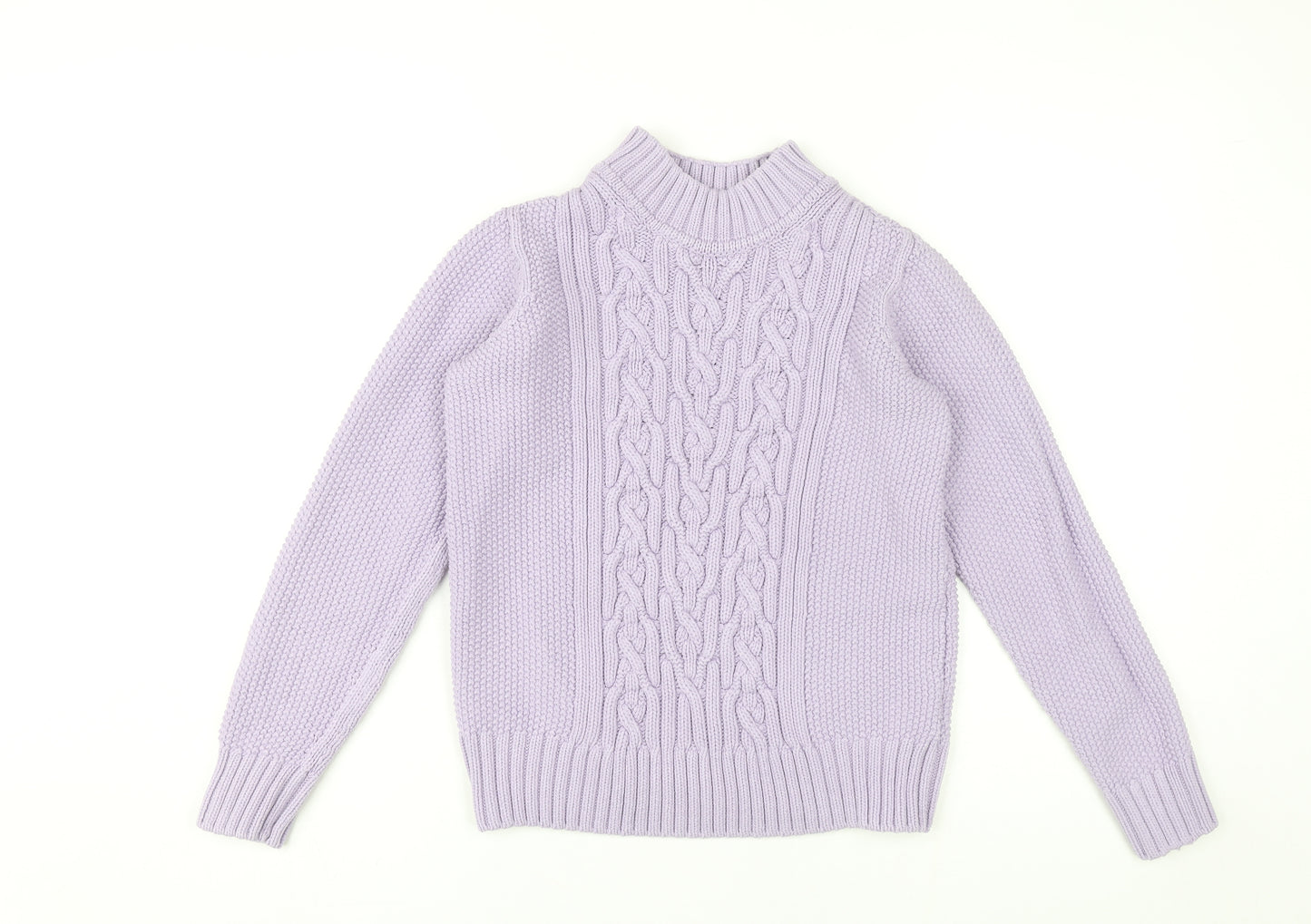 Marks and Spencer Women’s Purple Cable-Knit Jumper Size 6