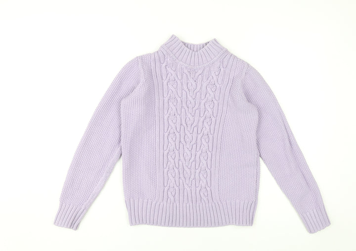 Marks and Spencer Women’s Purple Cable-Knit Jumper Size 6