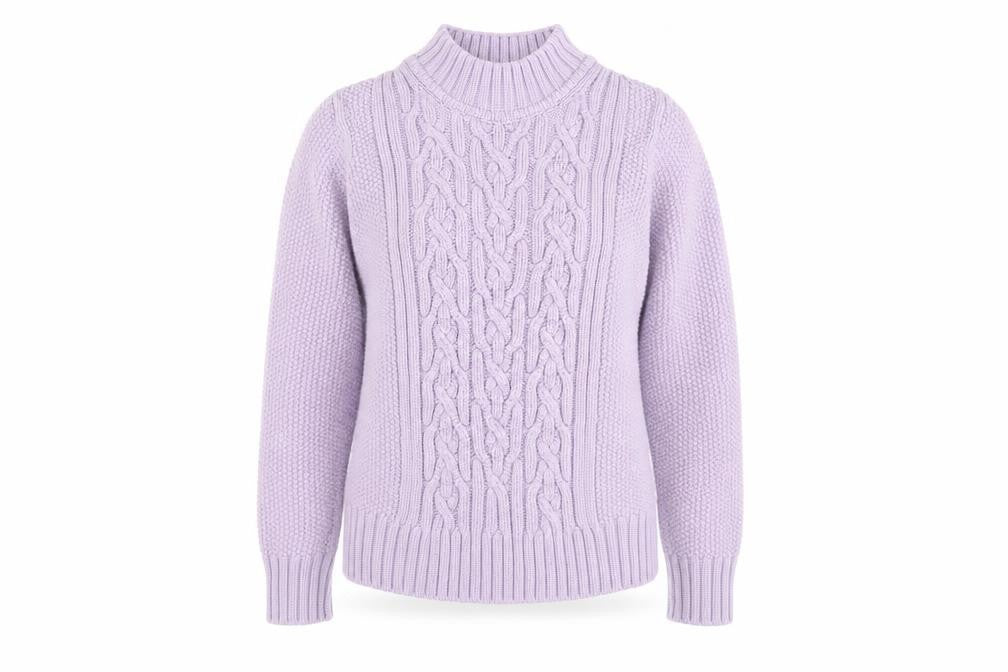 Marks and Spencer Women’s Purple Cable-Knit Jumper Size 6