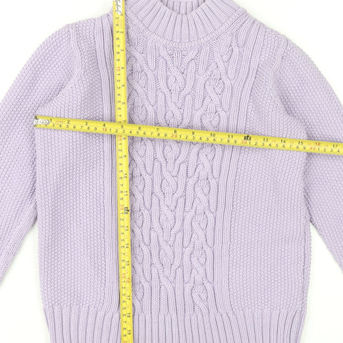 Marks and Spencer Women’s Purple Cable-Knit Jumper Size 6