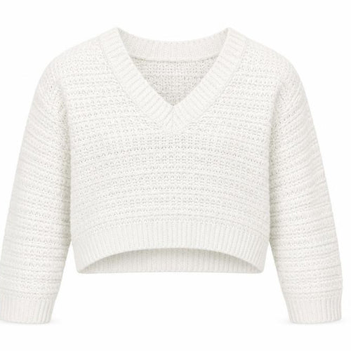 Topshop Women’s Ivory V-Neck Open Knit Jumper Size S