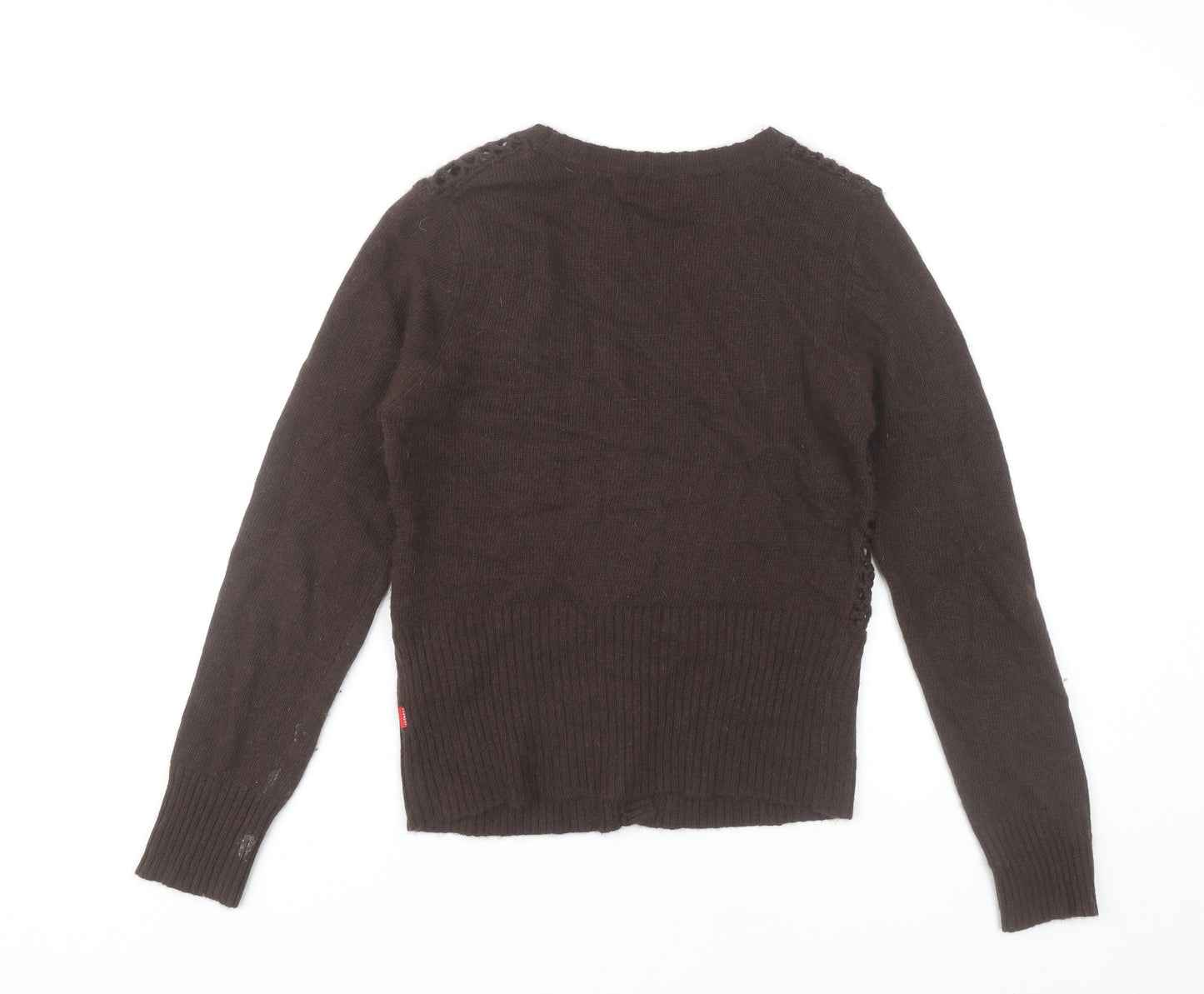 Jackpot Women's Brown V-Neck Cardigan Size 2 Long Sleeve Knit