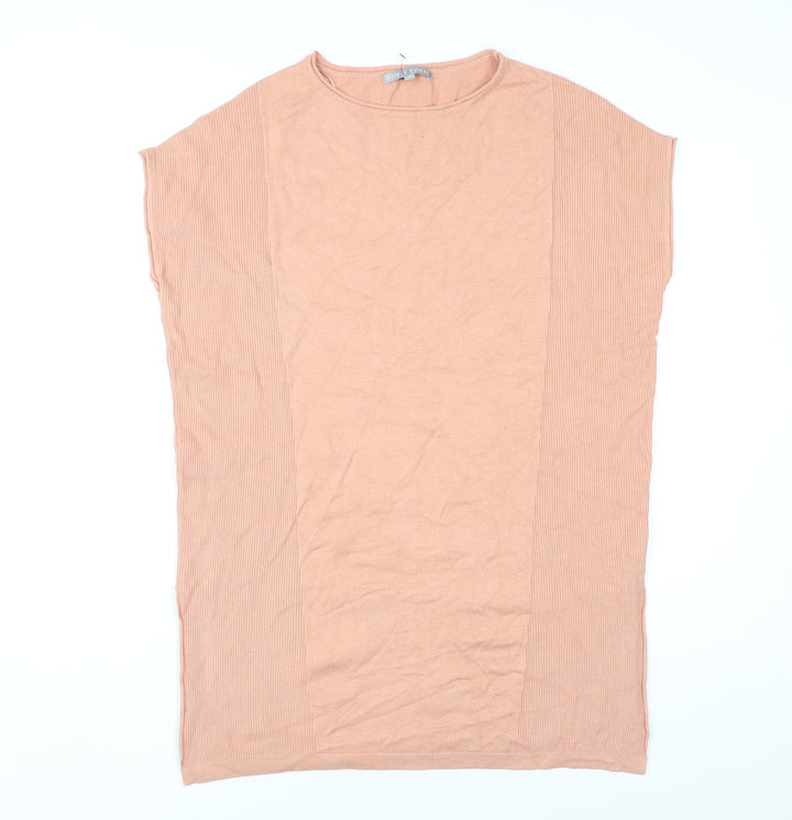Oliver Bonas Women’s Beige Tunic Jumper Size 10 Sleeveless Knit