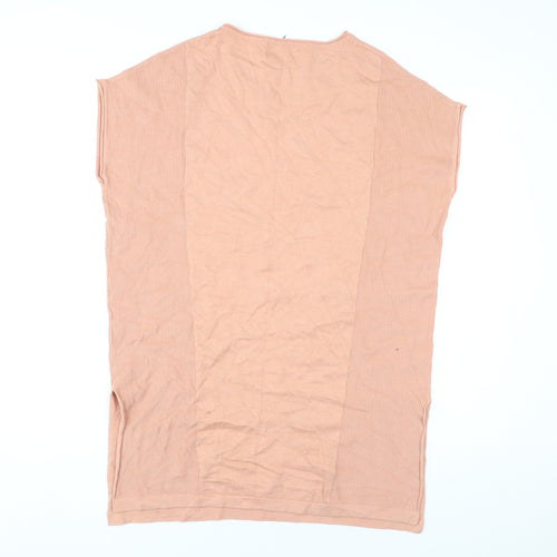 Oliver Bonas Women’s Beige Tunic Jumper Size 10 Sleeveless Knit