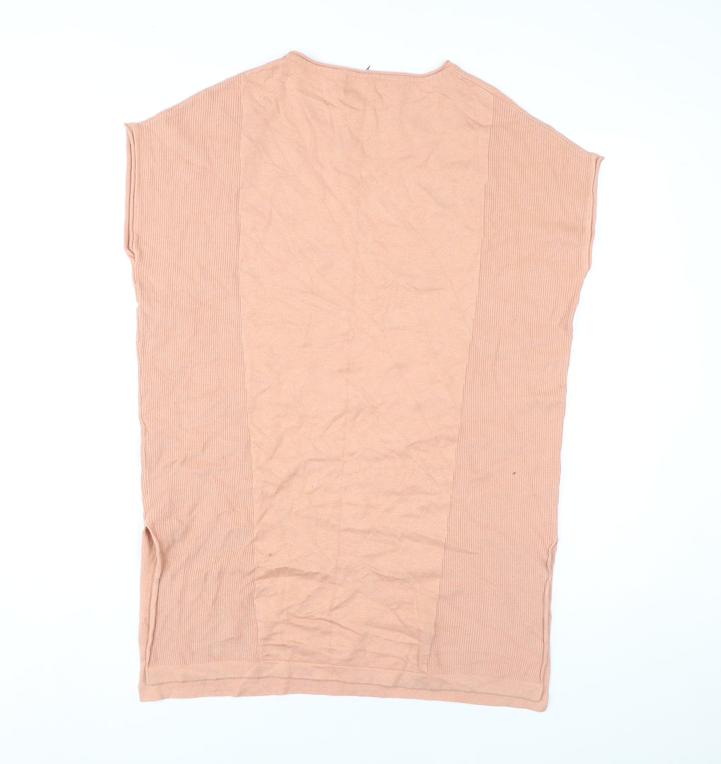Oliver Bonas Women’s Beige Tunic Jumper Size 10 Sleeveless Knit