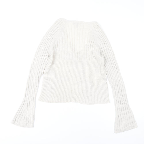 ASOS Women’s Ivory Rib Knit Tie Front Cardigan UK 14