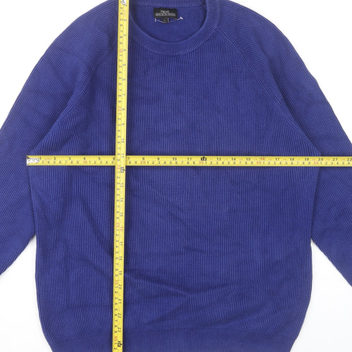 Next Men’s Blue Cotton Knit Crew Neck Jumper Size L
