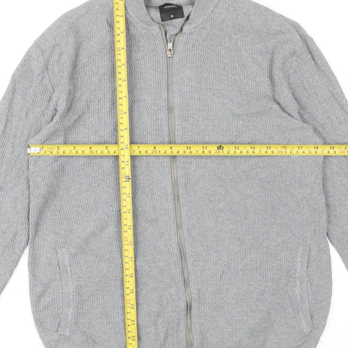 Burton Menswear London Men's Grey XS Full Zip Knit Jumper