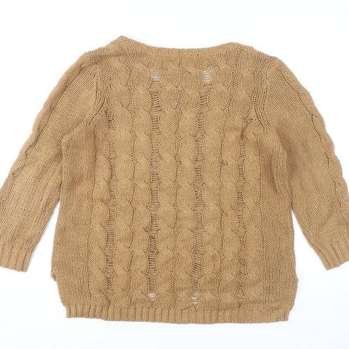 H&M Women’s Beige Cable Knit Pullover Jumper Size 12