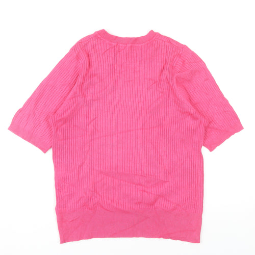 Marks and Spencer Women’s Pink Knit T-Shirt Size 14 Viscose Blend