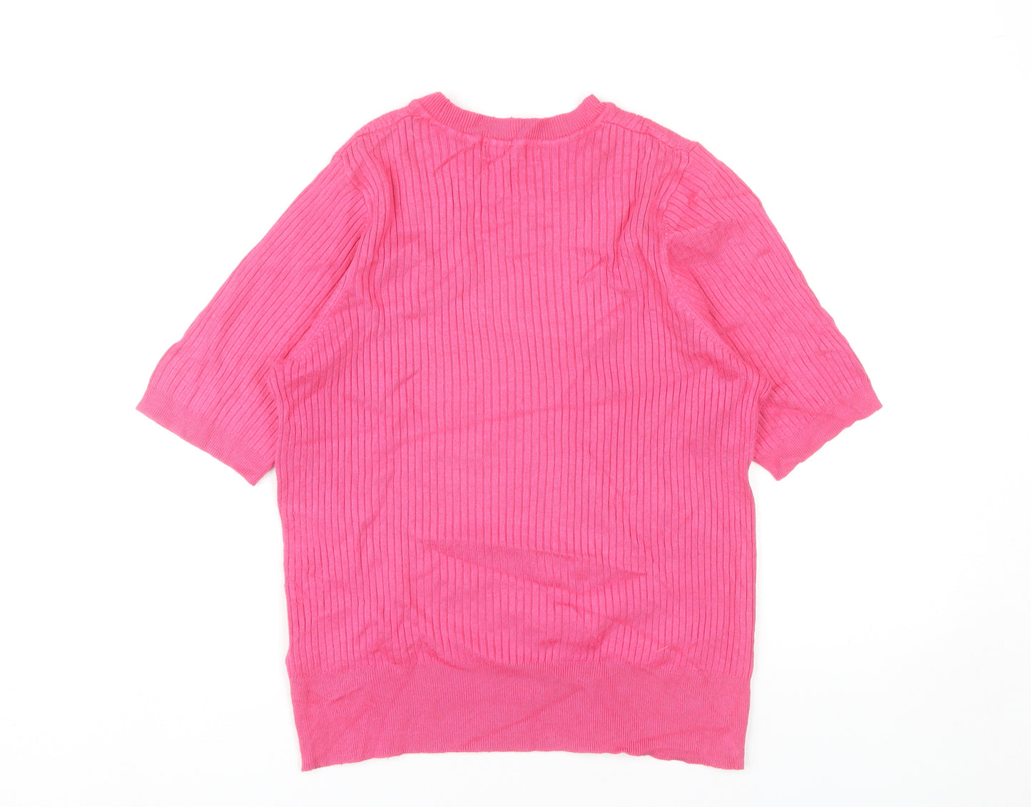 Marks and Spencer Women’s Pink Knit T-Shirt Size 14 Viscose Blend
