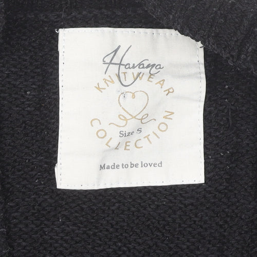 Havana Knitwear Collection Womens Black Size S Cardigan Jumper