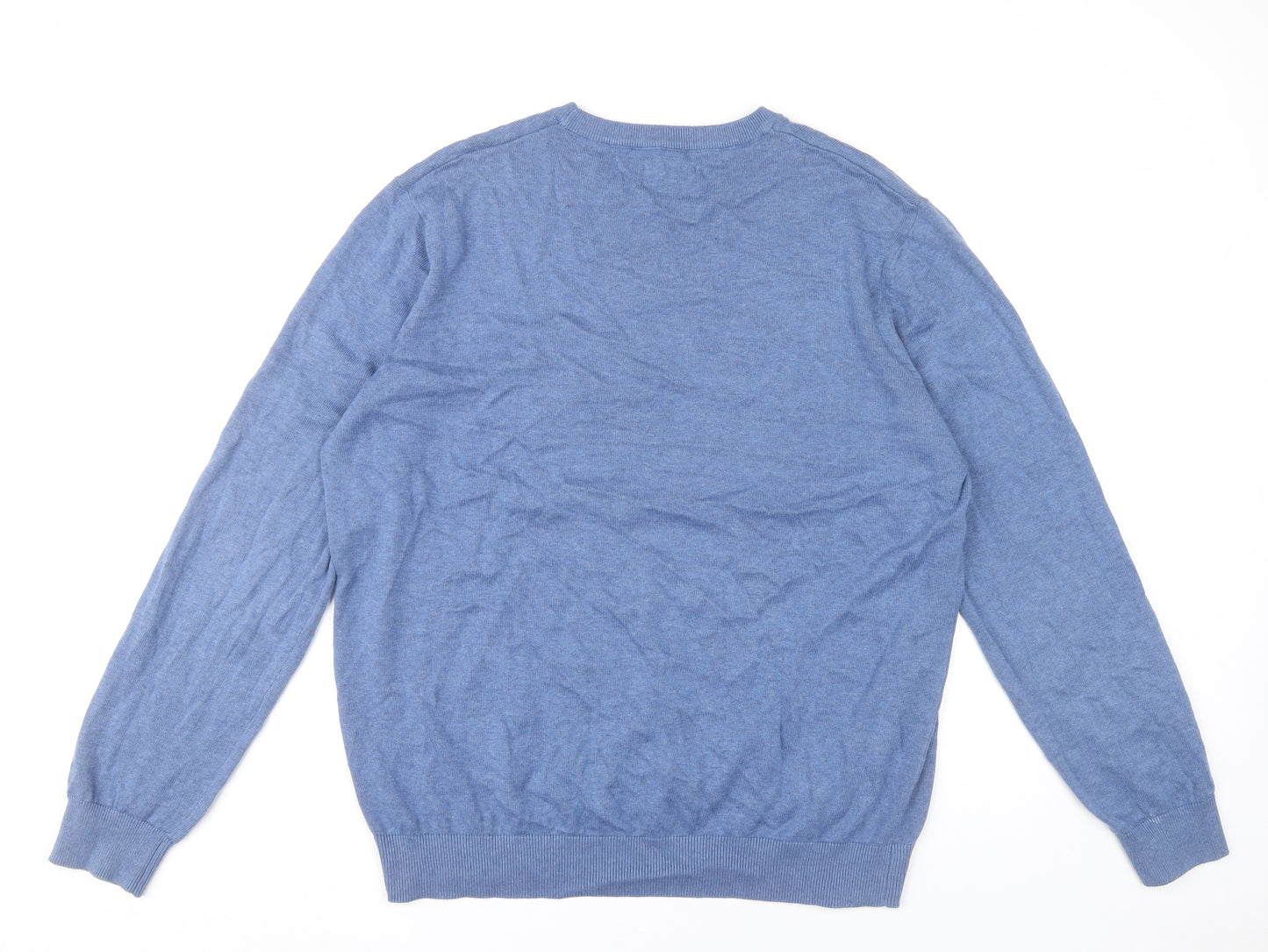 Lincoln Mens Blue XL Cotton Crew Neck Pullover Jumper