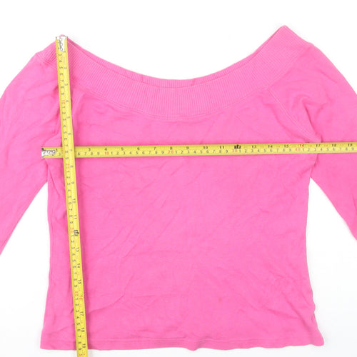 Nouveau Edition Women’s Pink Off Shoulder 3/4 Sleeve Cotton Blouse M