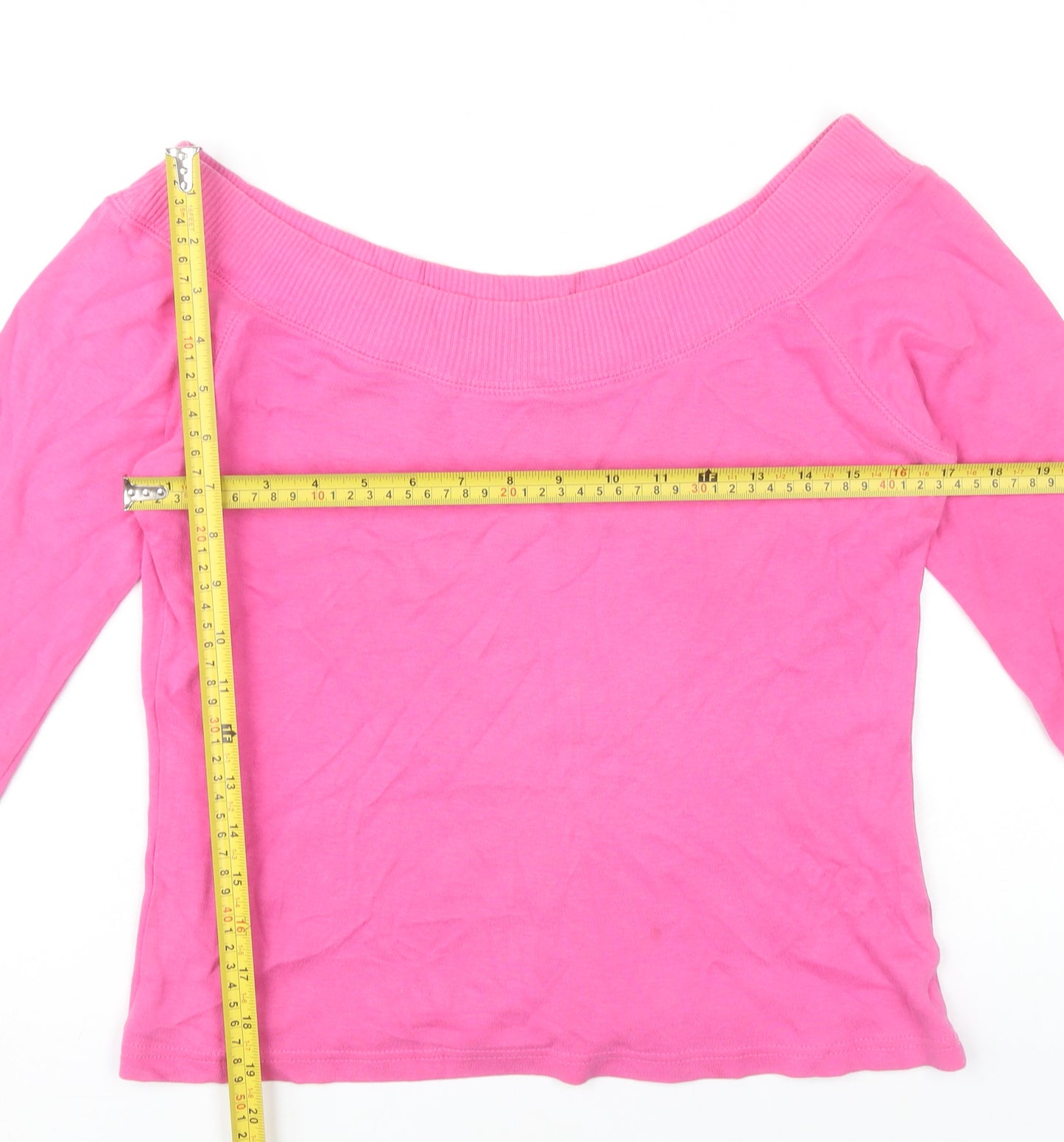 Nouveau Edition Women’s Pink Off Shoulder 3/4 Sleeve Cotton Blouse M