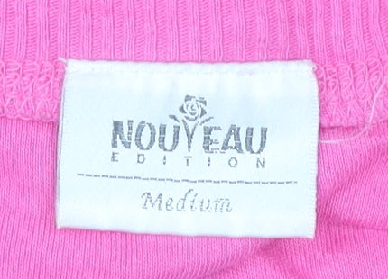Nouveau Edition Women’s Pink Off Shoulder 3/4 Sleeve Cotton Blouse M