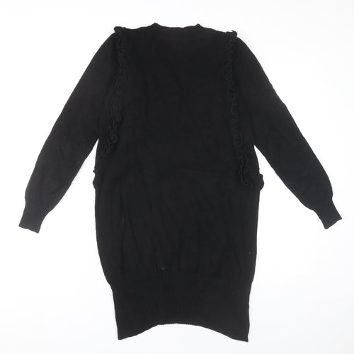 Marks and Spencer Women’s Black Jumper Dress Size 12 V-Neck Long Sleeve