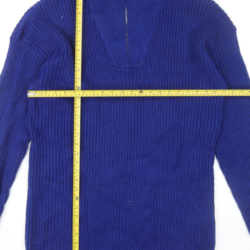 New Look Women Tall Blue Knit Sweater Dress UK 20 Long Sleeve High Neck