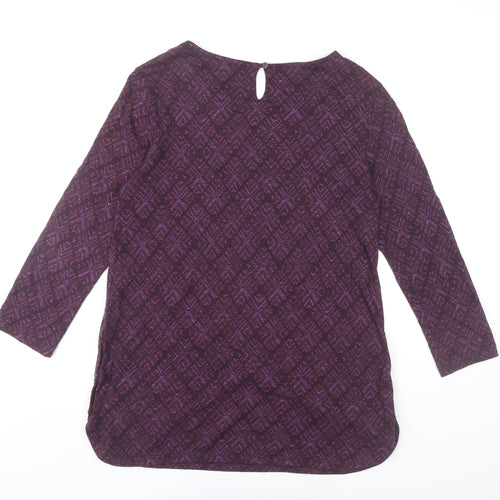 Fat Face Womens Purple Geometric Tunic Blouse UK 6 Cotton Modal