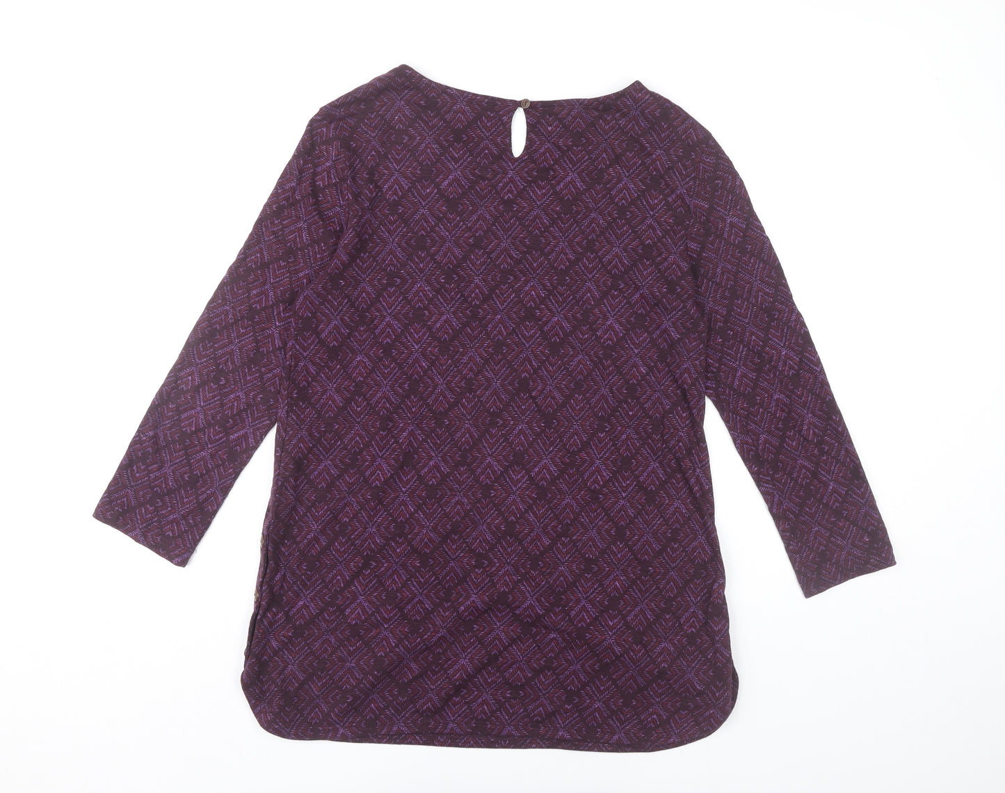 Fat Face Womens Purple Geometric Tunic Blouse UK 6 Cotton Modal