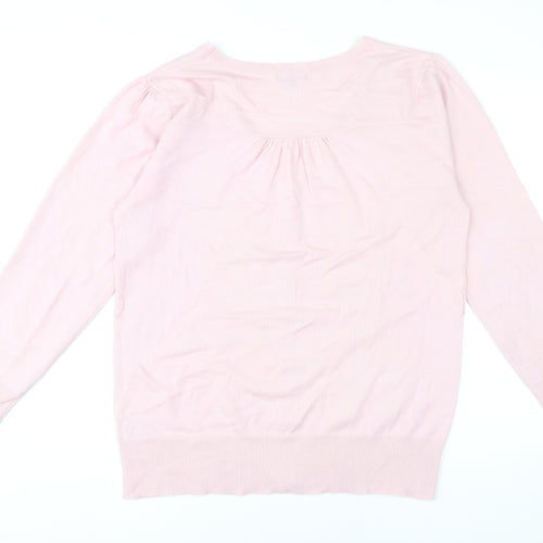 Lana Woman Pink V-Neck Cardigan Women’s Size L Acrylic Knit