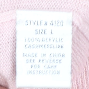 Lana Woman Pink V-Neck Cardigan Women’s Size L Acrylic Knit