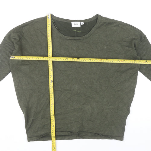 Saint Tropez Womens Green XS Pullover Jumper 3/4 Dolman Sleeve