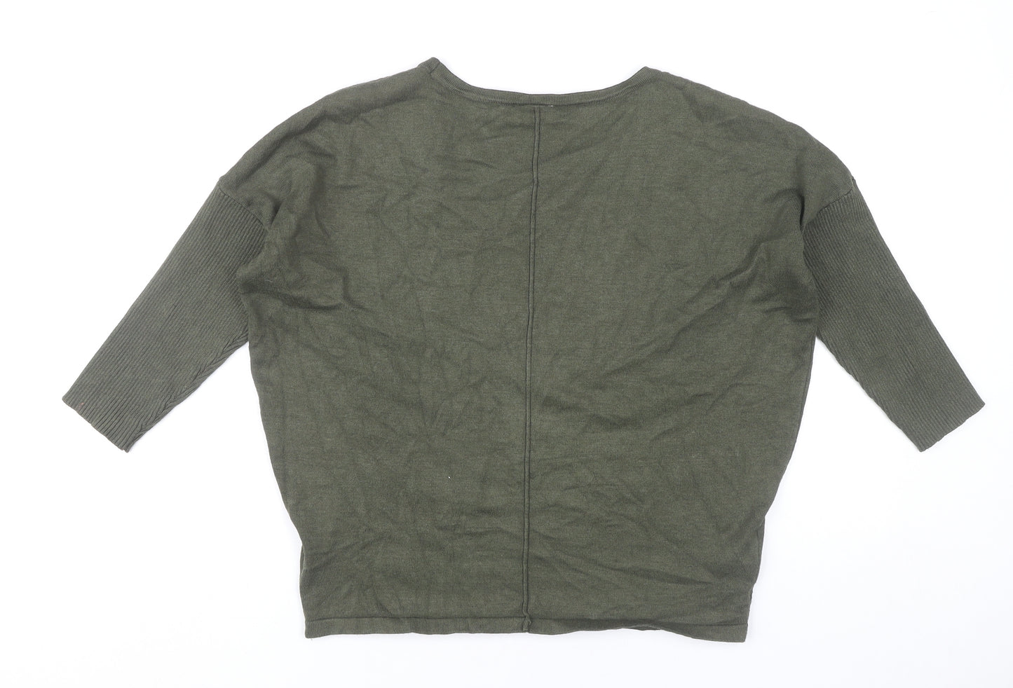 Saint Tropez Womens Green XS Pullover Jumper 3/4 Dolman Sleeve