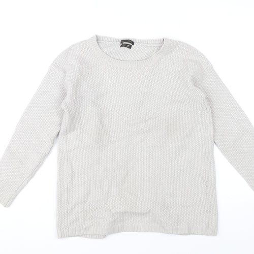 Massimo Dutti Womens Grey Cardigan Jumper Size 12 Long Sleeve Knit
