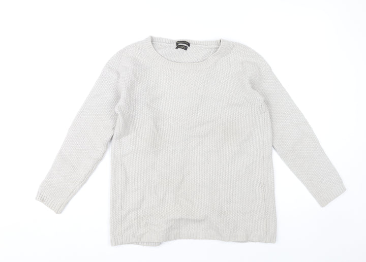 Massimo Dutti Womens Grey Cardigan Jumper Size 12 Long Sleeve Knit