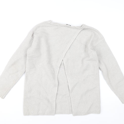 Massimo Dutti Womens Grey Cardigan Jumper Size 12 Long Sleeve Knit