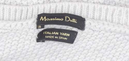 Massimo Dutti Womens Grey Cardigan Jumper Size 12 Long Sleeve Knit