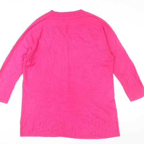 Next Womens Pink Acrylic V-Neck Pullover Jumper L