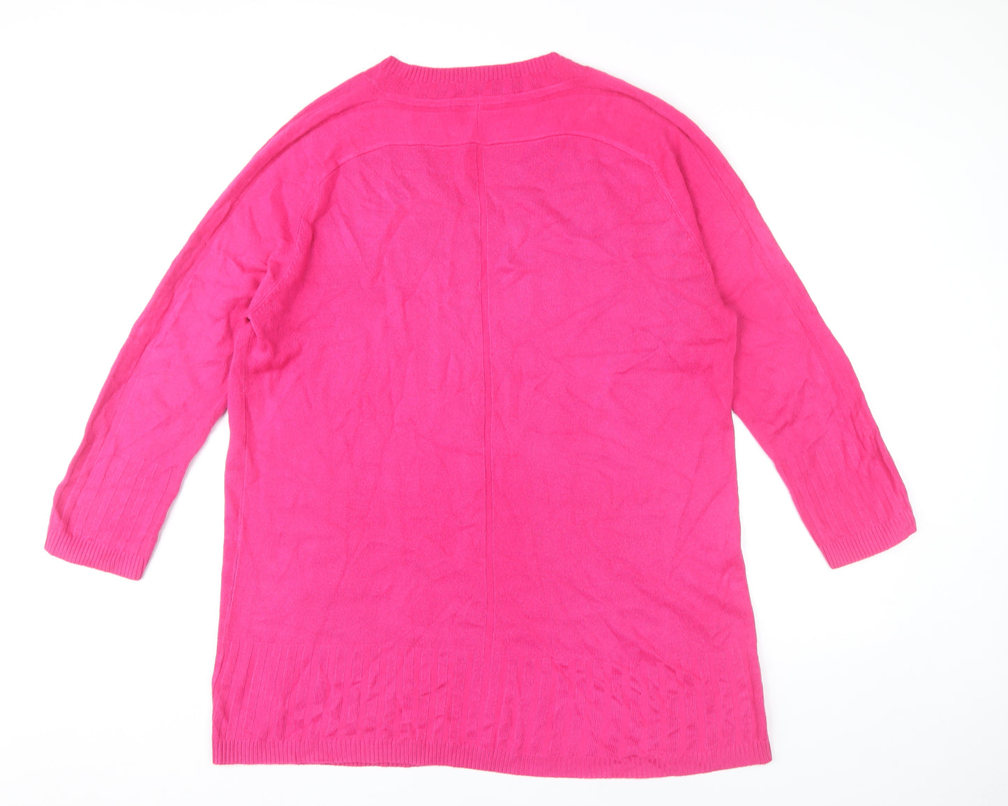 Next Womens Pink Acrylic V-Neck Pullover Jumper L
