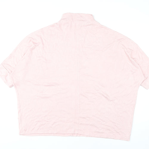Apricot Womens Pink High Neck Relaxed Pullover Jumper Size 16